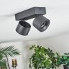 Narel Plafondlamp, Plafondspot LED Zwart, 2-lichts