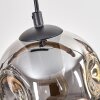 Ripoll Hanglamp, Kogellampje, Hanglamp Natuurlijke kleuren, Zwart, 4-lichts