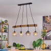 Ripoll Hanglamp, Kogellampje, Hanglamp Natuurlijke kleuren, Zwart, 4-lichts