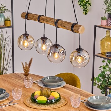 Ripoll Hanglamp, Kogellampje, Hanglamp Natuurlijke kleuren, Zwart, 4-lichts Ripoll Hanglamp, Kogellampje, Hanglamp Natuurlijke kleuren, Zwart, 4-lichts