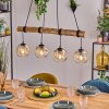 Ripoll Hanglamp, Kogellampje, Hanglamp Natuurlijke kleuren, Zwart, 4-lichts
