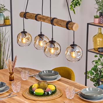Ripoll Hanglamp, Kogellampje, Hanglamp Natuurlijke kleuren, Zwart, 4-lichts Ripoll Hanglamp, Kogellampje, Hanglamp Natuurlijke kleuren, Zwart, 4-lichts