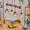 Ripoll Hanglamp, Kogellampje, Hanglamp Natuurlijke kleuren, Zwart, 4-lichts