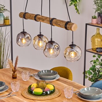 Ripoll Hanglamp, Kogellampje, Hanglamp Natuurlijke kleuren, Zwart, 4-lichts Ripoll Hanglamp, Kogellampje, Hanglamp Natuurlijke kleuren, Zwart, 4-lichts