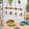 Ripoll Hanglamp, Kogellampje, Hanglamp Natuurlijke kleuren, Zwart, 4-lichts