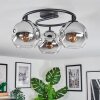 Ripoll Plafondlamp, Kogellampje Chroom, Duidelijk, Rookkleurig, 3-lichts