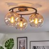 Koyoto Plafondlamp, Kogellampje Amber, Duidelijk, 3-lichts