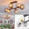 Ripoll Plafondlamp, Kogellampje Amber, Duidelijk, Rookkleurig, 6-lichts