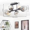 Ripoll Plafondlamp, Kogellampje Amber, Duidelijk, Rookkleurig, 6-lichts