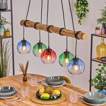 Koyoto Hanglamp, Kogellampje, Hanglamp Natuurlijke kleuren, Zwart, 5-lichts Koyoto Hanglamp, Kogellampje, Hanglamp Natuurlijke kleuren, Zwart, 5-lichts