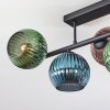 Koyoto Plafondlamp, Kogellampje Blauw, Groen, Koperkleurig, 5-lichts