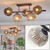 Ripoll Plafondlamp, Kogellampje Chroom, Duidelijk, Rookkleurig, 5-lichts