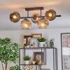 Ripoll Plafondlamp, Kogellampje Chroom, Duidelijk, Rookkleurig, 5-lichts