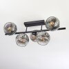 Ripoll Plafondlamp, Kogellampje Chroom, Duidelijk, Rookkleurig, 5-lichts