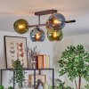 Koyoto Plafondlamp, Kogellampje Blauw, Goud, Groen, 5-lichts