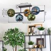 Koyoto Plafondlamp, Kogellampje Blauw, Goud, Groen, 5-lichts