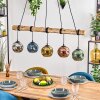 Ripoll Hanglamp, Kogellampje, Hanglamp Natuurlijke kleuren, Zwart, 5-lichts