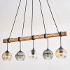 Ripoll Hanglamp, Kogellampje, Hanglamp Natuurlijke kleuren, Zwart, 5-lichts