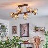 Ripoll Plafondlamp, Kogellampje Amber, Duidelijk, 6-lichts