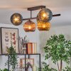 Koyoto Plafondlamp, Kogellampje Blauw, Goud, Groen, Koperkleurig, 5-lichts