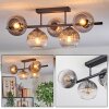 Koyoto Plafondlamp, Kogellampje Duidelijk, Rookkleurig, 5-lichts