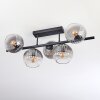 Koyoto Plafondlamp, Kogellampje Duidelijk, Rookkleurig, 5-lichts