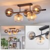 Koyoto Plafondlamp, Kogellampje Amber, Duidelijk, Rookkleurig, 5-lichts