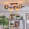 Koyoto Plafondlamp, Kogellampje Amber, Duidelijk, Rookkleurig, 5-lichts