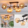 Koyoto Plafondlamp, Kogellampje Amber, 5-lichts