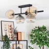Koyoto Plafondlamp, Kogellampje Amber, Duidelijk, Rookkleurig, 5-lichts