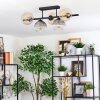 Koyoto Plafondlamp, Kogellampje Amber, Duidelijk, Rookkleurig, 5-lichts