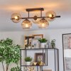 Koyoto Plafondlamp, Kogellampje Amber, Duidelijk, Rookkleurig, 5-lichts
