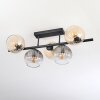 Koyoto Plafondlamp, Kogellampje Amber, Duidelijk, Rookkleurig, 5-lichts
