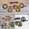 Ripoll Plafondlamp, Kogellampje Blauw, Groen, Koperkleurig, 5-lichts
