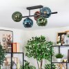 Ripoll Plafondlamp, Kogellampje Blauw, Groen, Koperkleurig, 5-lichts