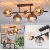 Ripoll Plafondlamp, Kogellampje Amber, Duidelijk, Rookkleurig, 5-lichts