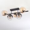 Ripoll Plafondlamp, Kogellampje Amber, Duidelijk, Rookkleurig, 5-lichts