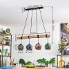 Ripoll Hanglamp, Kogellampje, Hanglamp Natuurlijke kleuren, Zwart, 4-lichts