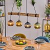 Koyoto Hanglamp, Kogellampje, Hanglamp Natuurlijke kleuren, Zwart, 4-lichts