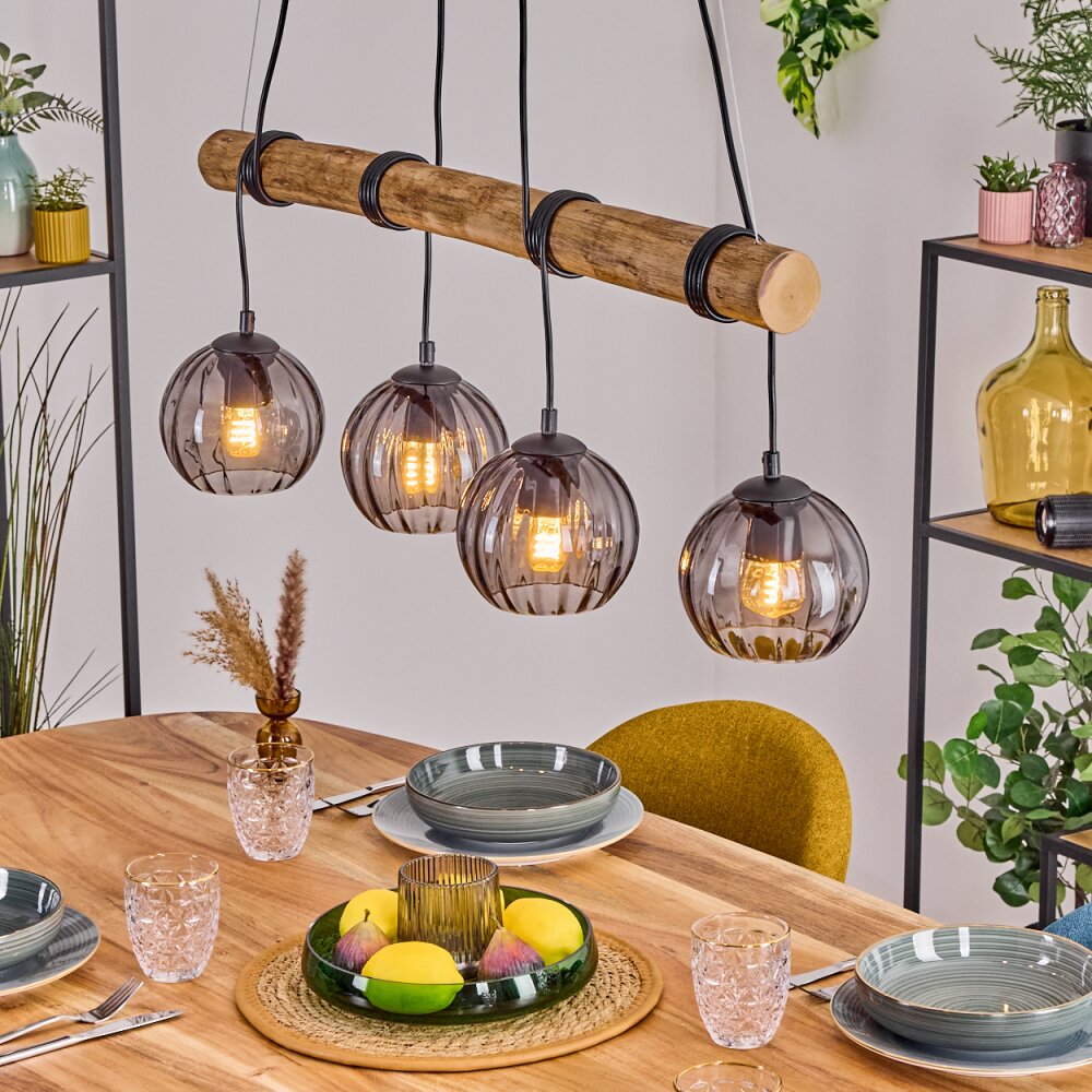 Koyoto Hanglamp, Kogellampje, Hanglamp Natuurlijke kleuren, Zwart, 4-lichts main product photo