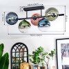 Chehalis Plafondlamp, Kogellampje Blauw, Groen, Duidelijk, Koperkleurig, 5-lichts
