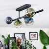 Chehalis Plafondlamp, Kogellampje Blauw, Groen, Duidelijk, Koperkleurig, 5-lichts