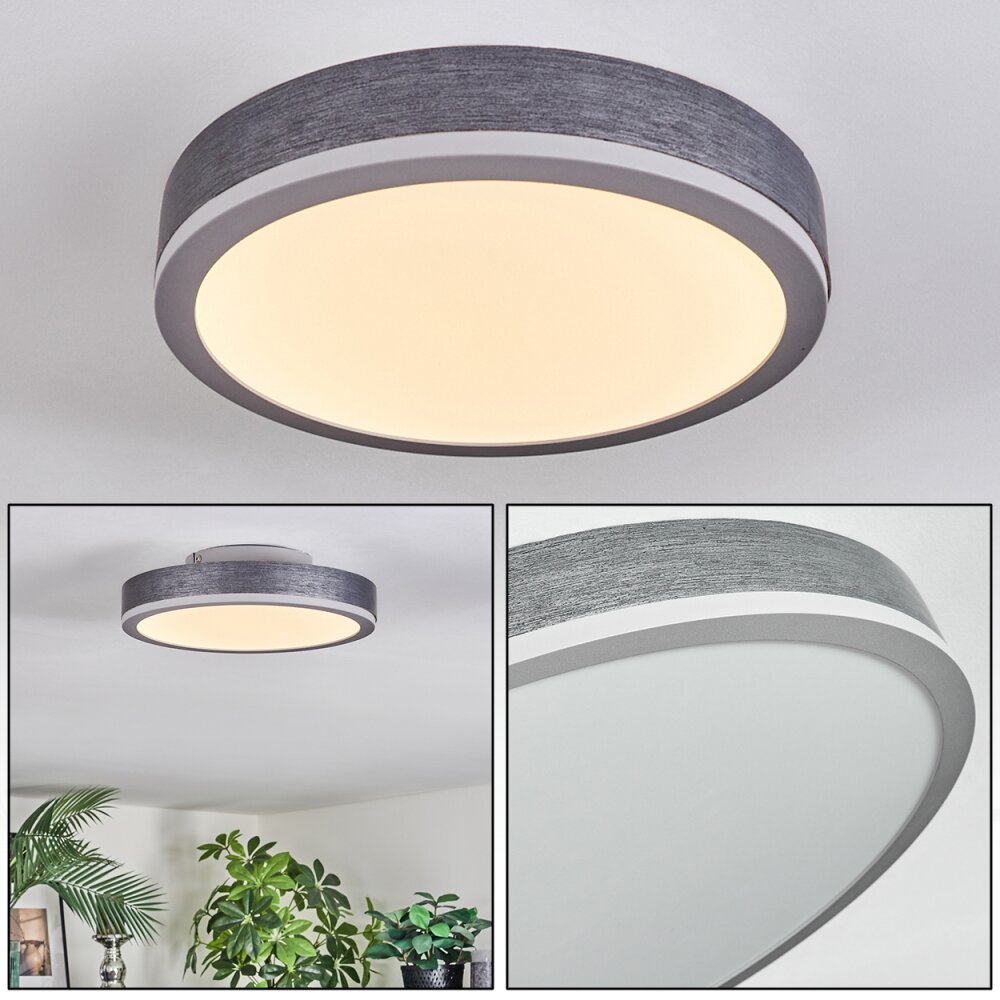 Salmi Plafondlamp, Paneel LED Grijs, Zilver, 1-licht main product photo