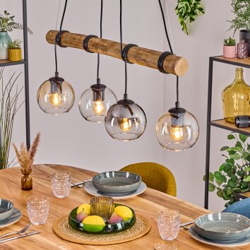 Koyoto Hanglamp, Kogellampje, Hanglamp Natuurlijke kleuren, Zwart, 4-lichts Koyoto Hanglamp, Kogellampje, Hanglamp Natuurlijke kleuren, Zwart, 4-lichts