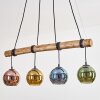 Koyoto Hanglamp, Kogellampje, Hanglamp Natuurlijke kleuren, Zwart, 4-lichts