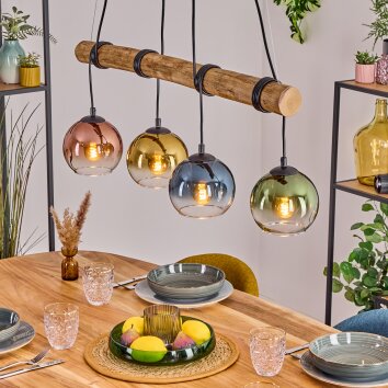 Koyoto Hanglamp, Kogellampje, Hanglamp Natuurlijke kleuren, Zwart, 4-lichts Koyoto Hanglamp, Kogellampje, Hanglamp Natuurlijke kleuren, Zwart, 4-lichts