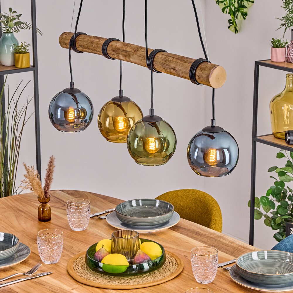 Koyoto Hanglamp, Kogellampje, Hanglamp Natuurlijke kleuren, Zwart, 4-lichts main product photo