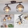Koyoto Plafondlamp, Kogellampje Chroom, Duidelijk, Rookkleurig, 2-lichts