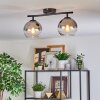Koyoto Plafondlamp, Kogellampje Chroom, Duidelijk, Rookkleurig, 2-lichts