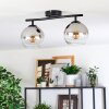 Koyoto Plafondlamp, Kogellampje Chroom, Duidelijk, Rookkleurig, 2-lichts